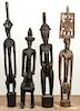 4 Large Vintage African Carved Wood Figural Forms/Rythm Pounders