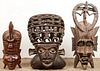 3 Vintage African Carved Wood Tribal Style Figural Forms/Masks