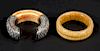 2 Assorted Antique Dowry Bangles, India