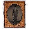 Half Plate Full-length Ambrotype of an Armed Union Soldier