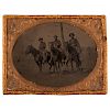 Half Plate Tintype of Three Western Cavalrymen in the Field