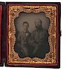 Confederate Sixth Plate Ambrotype of North Carolina Father and Son