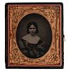 Sixth Plate Ruby Ambrotype of Big Bosomed Woman