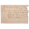 Civil War Bill for Construction of the Gallows and Coffin for a Condemned Slave, Bedford County, Virginia, January 1865