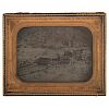Fantastic Half Plate Ambrotype of a Large-Scale California Mining Operation