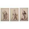 American Indian Performers in Europe, Three Cabinet Cards by Fred. C. Whitney