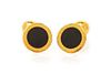 * A Pair of 18 Karat Yellow Gold and Onyx Cufflinks, Tiffany & Co., 9.30 dwts.