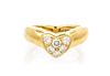* An 18 Karat Yellow Gold and Diamond Heart Ring, Tiffany & Co., 2.40 dwts.