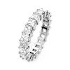 Approx. 3.90 Carat Asher Cut Diamond and Platinum Eternity Band. Diamonds F color, VS clarity. Stam
