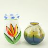 Grouping of Two (2): Kosta Boda Tulipa Vase, Orient and Flume Art Glass Vase. Each appropriately si