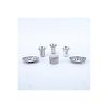 Group of Six (6): Three Sterling Silver Kiddush 2-1/4" H, Two Repousse Sterling Silver Nut Dishes 4