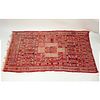 Semi Antique Moroccan Hand Knotted Tribal Rug. Wear to fringes, normal discoloration. Measures 96" 