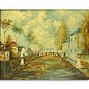 Monterini (20th C) Oil on Board, Street Scene, Signed Lower Right. Good condition. Measures 16" H x