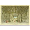 17/18th French School Hand Color Engraving, Vue Interieure d