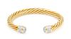 An 18 Karat Yellow Gold and Diamond 'Cable Classics' Bangle Bracelet, David Yurman, 15.30 dwts.