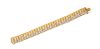 A 14 Karat Bicolor Gold and Diamond Bracelet, 21.50 dwts.