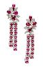 A Pair of 18 Karat White Gold, Ruby, and Diamond Convertible Day/Night Earclips, 10.10 dwts.