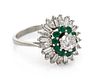A Platinum, Diamond and Emerald Ring, 4.10 dwts.