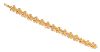 A 14 Karat Yellow Gold Flower Motif Bracelet, 8.30 dwts.