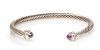 A Sterling Silver, Lavender Amethyst and Diamond 'Cable Classics' Bracelet, David Yurman, 17.10 dwts.