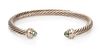 A Sterling Silver, Prasiolite and Diamond 'Cable Classics' Bracelet, David Yurman, 17.30 dwts.