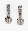 A Pair of Sterling Silver Heart Motif Hoop Earrings, Kieselstein-Cord, Circa 2008, 11.20 dwts.