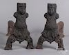 Pair of cast iron Polynesian andirons