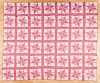 Pink and white star quilt