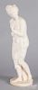 Carved marble statue of a classical maiden