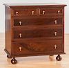 William and Mary style walnut chest of drawers