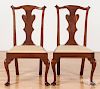 Pair of Queen Anne walnut dining chairs