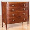 Sheraton mahogany swell front chest of drawers