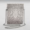 Lady's Sterling Card Case with Jeweled Lift and Lion Motif