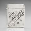 Sterling Match Safe with Golf Motif 