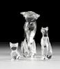 A GROUP OF THREE CONTINENTAL CLEAR CRYSTAL FIGURES, 20TH CENTURY,