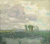 ALOIS KALVODA (Czech 1875- 1934) A PAINTING, "Poplar Trees with Clouds,"