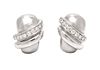A Pair of 18 Karat White Gold and Diamond Ear Clips, 14.10 dwts.