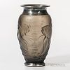 Art Glass and Metal Koi Vase Attributed to Sabino
