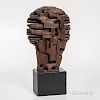 David Crissy Packard (1928-1968) Modernist Wood Sculpture of a Head