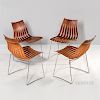 Four Arthur Umanoff for Hove Mobler Rosewood Stacking Chairs