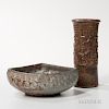 Makoto Yabe (1947-2005) Mishima Studio Pottery Bowl and Vase