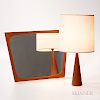 Small Teak Rander's Design Lamp and Aarhus Wall Mirror