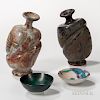 Makoto Yabe (1947-2005) Studio Pottery Sake Bottles and Cups