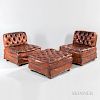 Vintage Lord & Taylor Leather Lounge Chairs and Ottoman