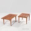 Two Slat-top End Tables