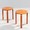 Two Alvar Aalto-style Bentwood Stools