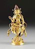 A CHINESE GILT BRONZE SEATED  FIGURE OF GUANYIN,