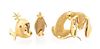 * A Collection of Yellow Gold Animal Motif Jewelry, 13.60 dwts.