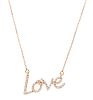 A 14 Karat Rose Gold and Diamond 'Love' Necklace, 1.30 dwts.
