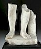 Roman Marble Section of Lower Legs, Feet of Male